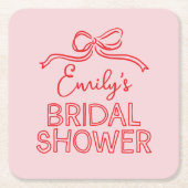 Whimsisches Coquette-Bugkon-Brautparty Rechteckiger Pappuntersetzer (Vorderseite)