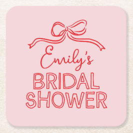 Whimsisches Coquette-Bugkon-Brautparty Rechteckiger Pappuntersetzer