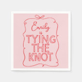 Whimsisches Coquette-Bugkon-Brautparty Serviette (Vorderseite)