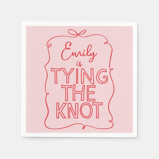Whimsisches Coquette-Bugkon-Brautparty Serviette (Vorderseite)
