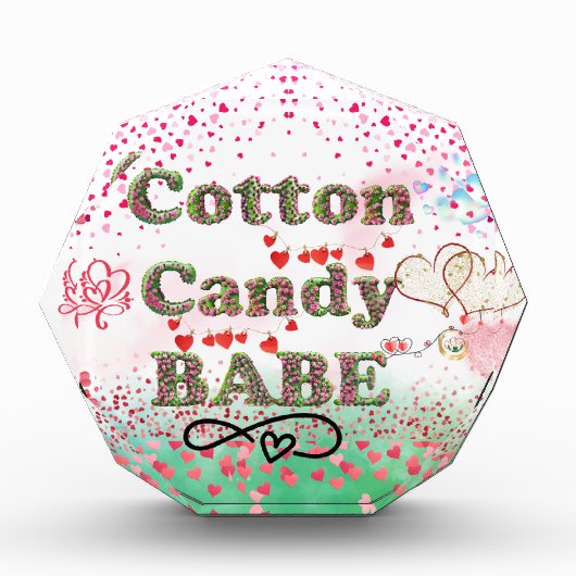 Whimsisches Cotton Candy Babe Foto & Art Block (Vorderseite)