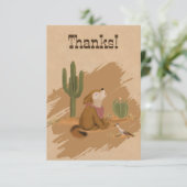Whimsisches Cowboy Wüste Animal Party Dankeskarte (Stehend Vorderseite)