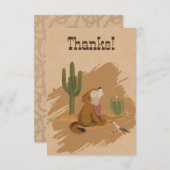 Whimsisches Cowboy Wüste Animal Party Dankeskarte (Vorne/Hinten)