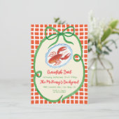 Whimsisches Crawfish Boil Party Einladung (Stehend Vorderseite)