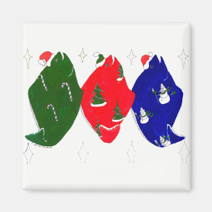 Whimsisches Dekorativ Alaska Weihnachtsschalibut Magnet