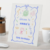 Whimsisches Disco Geburtstagsfarbe Sockelschild (In Situ)