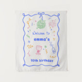 Whimsisches Disco Geburtstagsfarbe Wandteppich (Vorderseite)