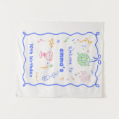 Whimsisches Disco Geburtstagsfarbe Wandteppich (Vorderseite (Horizontal))