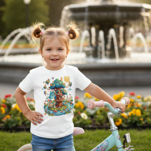 Whimsisches Drachen-Baumhaus Fantasy-Kinder-T-Shir Baby T-shirt