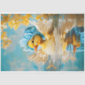 Whimsisches Duckling in Blue Bonnet Decoupage Seidenpapier (Vorderseite)