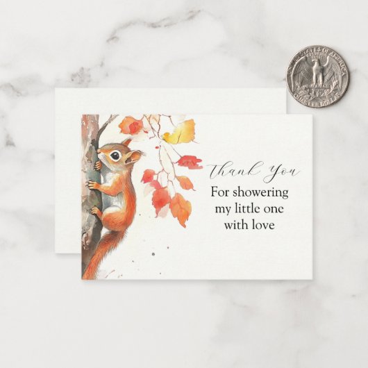 Whimsisches Eichhörnchen Danke Mitteilungskarte (Vorderseite/Rückseite Beispiel)