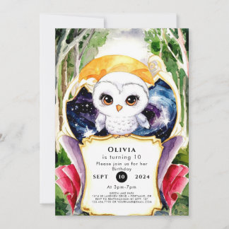 Whimsisches einfaches Owl Geburtstag Einladung