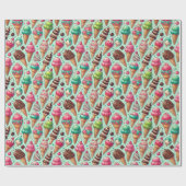 Whimsisches Eis Cream Delight Paper Muster Geschenkpapier (Flach)