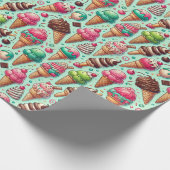 Whimsisches Eis Cream Delight Paper Muster Geschenkpapier (Ecke)