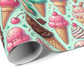 Whimsisches Eis Cream Delight Paper Muster Geschenkpapier (Rolleneckpunkt)
