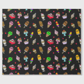 Whimsisches Eis und Kirschen Geburtstag Geschenkpapier (Flach)