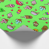 Whimsisches Eis und Kirschen Geburtstag Geschenkpapier (Ecke)