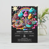 Whimsisches Eiscreme zum Geburtstag Einladung (Stehend Vorderseite)