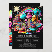 Whimsisches Eiscreme zum Geburtstag Einladung (Vorne/Hinten)