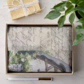 Whimsisches Englisch gepflasterte Hütte Alter Buch Seidenpapier (Geschenk)