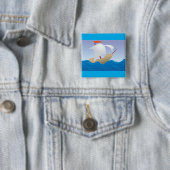 Whimsisches Erdnussboot Minimalistisches Segelschi Button (Beispiel)