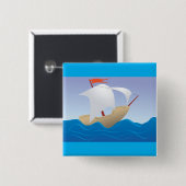Whimsisches Erdnussboot Minimalistisches Segelschi Button (Vorne & Hinten)