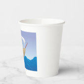 Whimsisches Erdnussboot Minimalistisches Segelschi Pappbecher (Links)