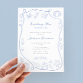 Whimsisches etwas Blau, bevor ich Brautparty Einladung