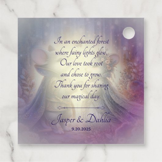 Whimsisches Fairytale Forest Fantasy Geschenkanhänger (Rückseite)