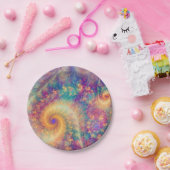 Whimsisches Fantasy Abstraktes Fraktal Vortex Art Pappteller (Party)