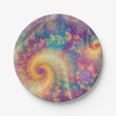 Whimsisches Fantasy Abstraktes Fraktal Vortex Art Pappteller (Vorderseite)