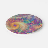 Whimsisches Fantasy Abstraktes Fraktal Vortex Art Pappteller (Schrägansicht)