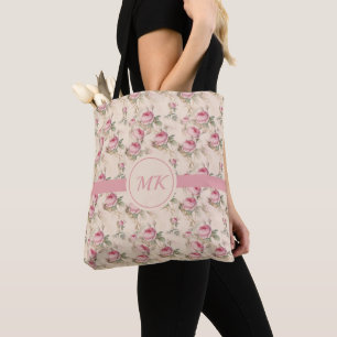 Whimsisches, floral Mit Monogramm Tasche