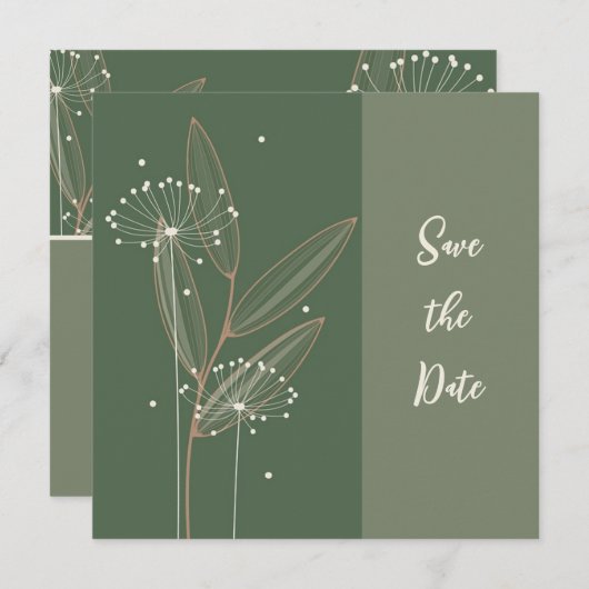 Whimsisches Floral Save the Date (Vorne/Hinten)