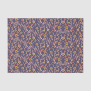 Whimsisches florales Design mit Reben auf violette Seidenpapier