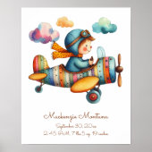 Whimsisches Flugzeug-Kinderzimmer Poster (Vorne)