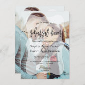 Whimsisches Foto Kalligrafie Probe Abendessen Einladung (Vorne/Hinten)