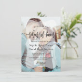 Whimsisches Foto Kalligrafie Probe Abendessen Einladung (Stehend Vorderseite)