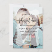 Whimsisches Foto Kalligrafie Probe Abendessen Einladung (Vorderseite)