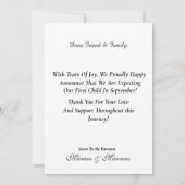 Whimsisches Foto Schwangerschaftskarte Save The Date (Rückseite)