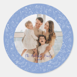 Whimsisches Foto Weihnachtsfeiertag Runder Aufkleber