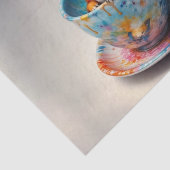 Whimsisches Fox-Kit im Teacup-Dekoupage-Papier Seidenpapier (Ausschnitt)