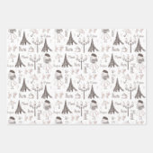 Whimsisches Französisch Geschenkpapier Set (Vorderseite)