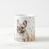 Whimsisches französisches Bulldog mit floralen Akz Kaffeetasse (Mittel)
