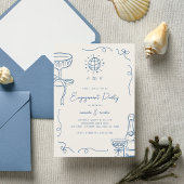 Whimsisches französisches Vergnügen-Hand-Engagemen Einladung