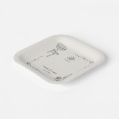 Whimsisches französisches Vergnügen-Hand-Engagemen Pappteller (Gewinkelt)