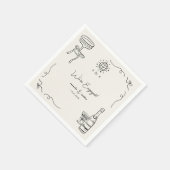 Whimsisches französisches Vergnügen-Hand-Engagemen Serviette (Ecke)