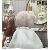 Whimsisches Friseursalon Duschvorhang (Vorderseite)