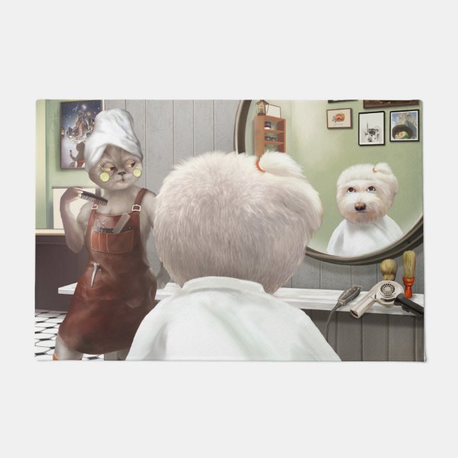 Whimsisches Friseursalon Fußmatte (Vorderseite)