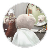 Whimsisches Friseursalon Keramikknauf (Vorderseite)